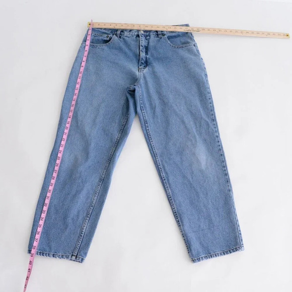 Vintage 90S Nevada Blue Light Wash 100% Cotton Straight Leg Denim Jeans Size 38 - Picture 3 of 14